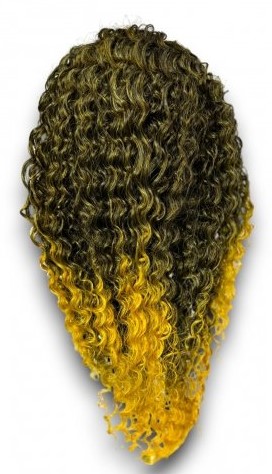 Kvalitní dámská paruka - kudrnatá- černá s ombré